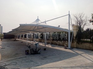 菏澤沙土瓜子廠膜結構車棚